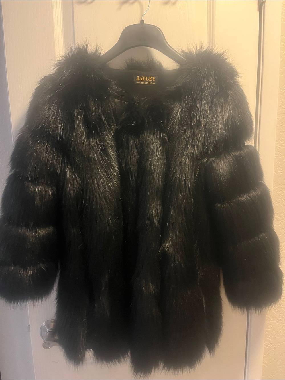 Jayley Black Faux Fur Teddy Jacket - Plush Luxe Coat